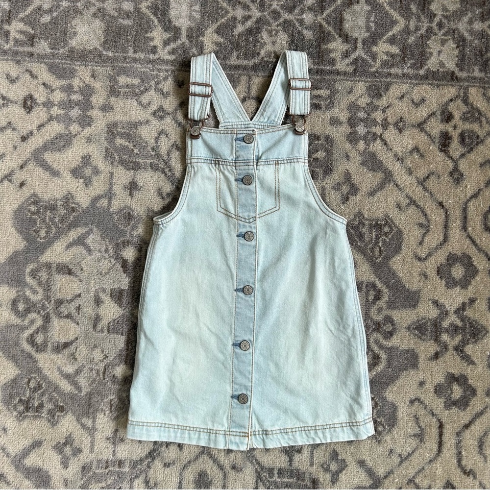 🩵 GAP Girls Faded Denim Skirtall Dress 5T